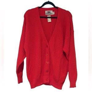 NWT Vintage Pink Waffle American Portait Cardigan L